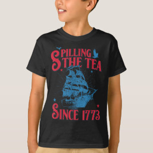 4 juli thee morsen sinds 1773 grappig retro t-shirt