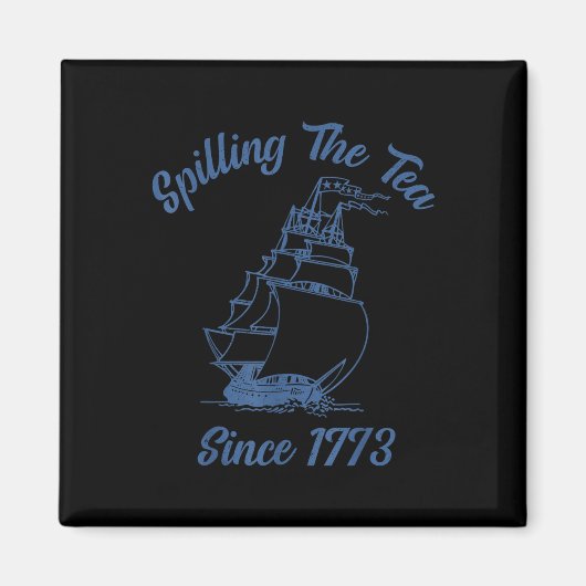 4 juli thee morsen sinds 1773 grappige retro magneet (Voorkant)