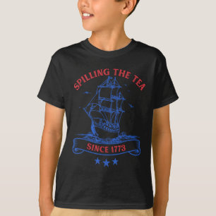 4 juli thee morsen sinds 1773 grappige retro t-shirt