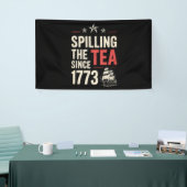 4 juli thee morsen sinds 1773 patriottisch spandoek (Beurs)