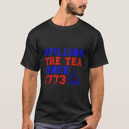 4 juli thee morsen sinds 1773 vierde juli t-shirt (Voorkant)