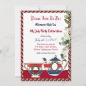 4 juli theepot middag High Tea Party Kaart (Voorkant)