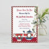 4 juli theepot middag High Tea Party Kaart (Staand voorkant)