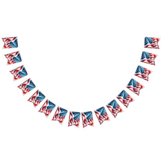 4 juli Thema Patriottische Bunting Vlaggetjes (Alle)
