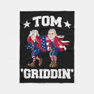 4 juli Thomas Jefferson Griddy Tom Griddin Fleece Deken