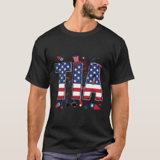 4 juli Tia Grootmoeder Amerikaanse vlag Tia Gran T-shirt