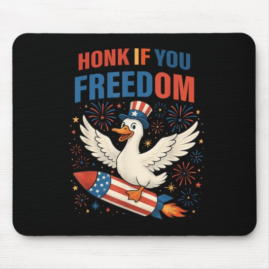 4 juli toeter als je van vrijheid houdt gans Ameri Muismat (Voorkant)