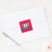 4 juli Top Hoed Vierkante Sticker (Envelop)