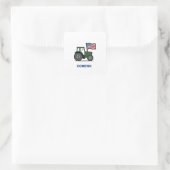 4 juli Tractor Tuigje Vierkante Sticker (Tas)