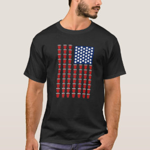 4 juli Trendy Red Solo Cup Beer Pong Vlag van de V T-shirt