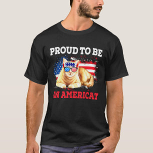 4 juli Trots op een Amerikaanse Kat Bril Plus Size T-shirt