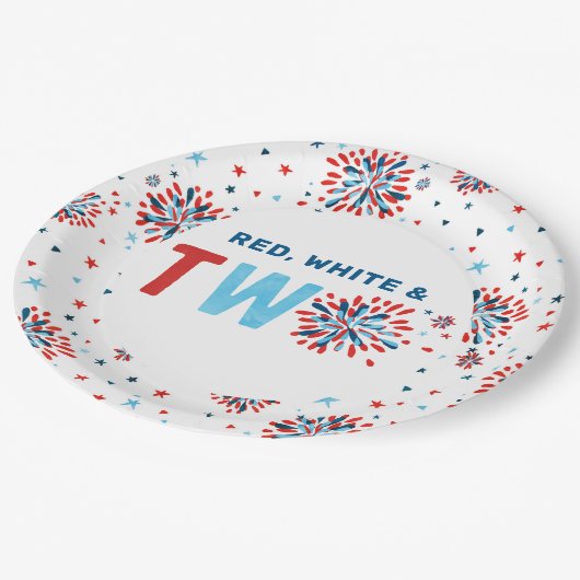 4 juli Tweede verjaardag Papieren Bordje (Gekanteld)