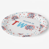 4 juli Tweede verjaardag Papieren Bordje (Gekanteld)