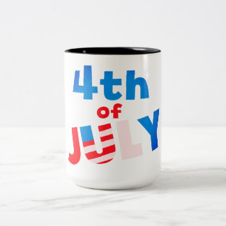 4 juli, tweekleurige koffiemok