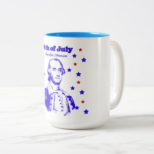 4 juli tweekleurige koffiemok (Voorkant rechts)