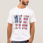 4 juli Typografie Amerikaanse vlagkleuren T-shirt (Voorkant)
