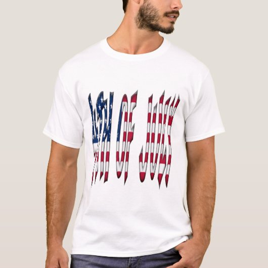 4 juli Typografie Amerikaanse vlagkleuren T-shirt (Voorkant)
