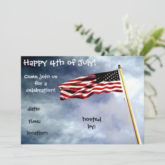 4 juli Uitnodiging (Staand voorkant)