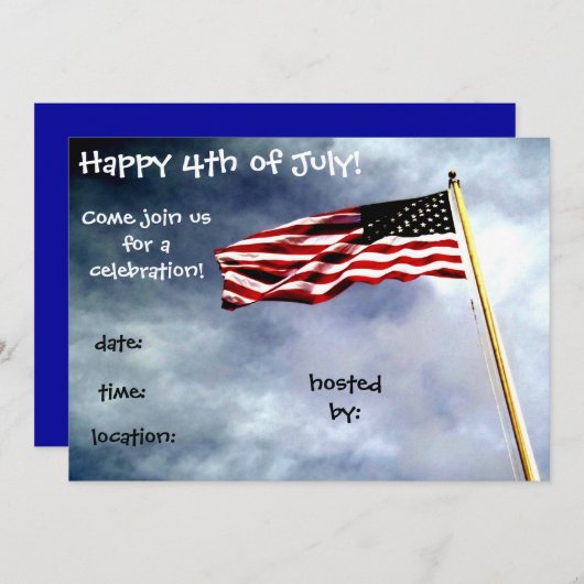 4 juli Uitnodiging (Voorkant / Achterkant)