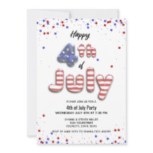 4 juli Uitnodiging Balonse Stars Stripes Party