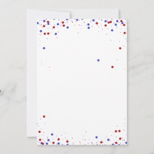 4 juli Uitnodiging Balonse Stars Stripes Party (Achterkant)