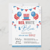 4 juli uitnodiging Bewerkbare BBQ Onafhankelijkhei (Voorkant)