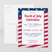 4 juli uitnodiging briefkaart (Voorkant / Achterkant)