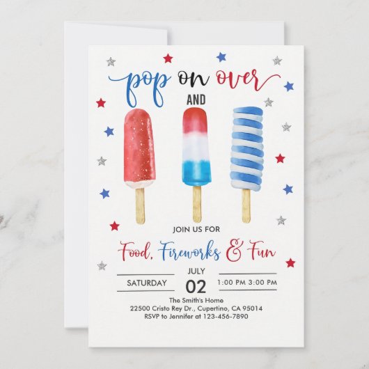 4 juli Uitnodiging Onafhankelijkheidsdag feest Inv (Voorkant)