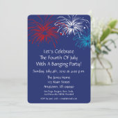 4 juli uitnodiging (Star Spangled Fireworks) (Staand voorkant)