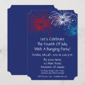 4 juli uitnodiging (Star Spangled Fireworks) (Voorkant / Achterkant)