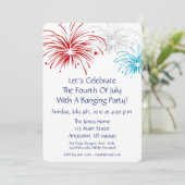 4 juli uitnodiging (Star Spangled Fireworks) (Staand voorkant)