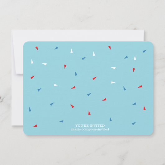 4 juli uitnodiging van de partij van Birthday (Achterkant)