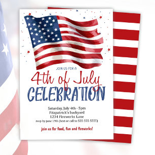 4 Juli Uitnodiging van de Partij van de Amerikaans