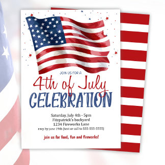 4 Juli Uitnodiging van de Partij van de Amerikaans