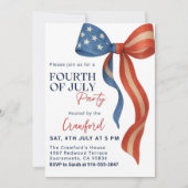 4 Juli Uitnodiging van het Feest, Rood Wit Blauw B (Voorkant)