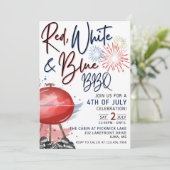 4 juli uitnodiging, Viering van de vierde juli Kaart (Staand voorkant)