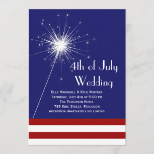 4 juli Uitnodiging voor bruiloft met strepen