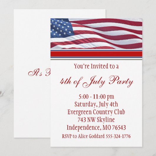 4 juli: uitnodiging voor een campagnefeest (Voorkant / Achterkant)