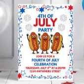 4 juli Uitnodiging voor een feest met dansende hot