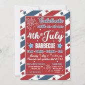 4 juli Uitnodiging voor een feestje, Patriottische (Voorkant)