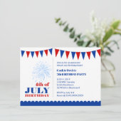 4 juli Uitnodiging voor kinderverjaardagsfeest (Staand voorkant)