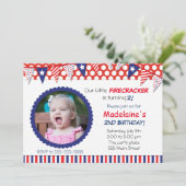 4 juli Uitnodiging voor verjaardagsfeestje voor ki (Staand voorkant)