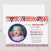 4 juli Uitnodiging voor verjaardagsfeestje voor ki (Voorkant / Achterkant)