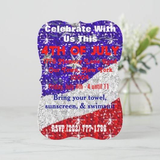 4 juli Uitnodigingen -  - Gebeurtenissen (Staand voorkant)