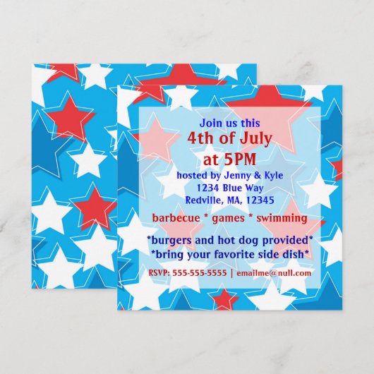 4 juli: Uitnodigingen van sterrenpartijen (Voorkant / Achterkant)