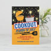 4 juli Uitnodigingen voor Cookout Party (Staand voorkant)