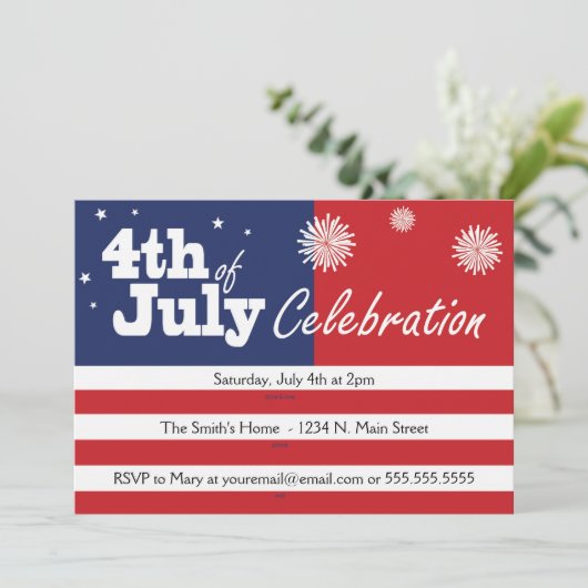 4 juli Uitnodigingen voor de viering (Staand voorkant)