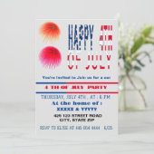 < 4 juli uitnodigingen voor feesten (Staand voorkant)