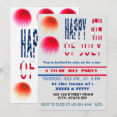 < 4 juli uitnodigingen voor feesten (Voorkant / Achterkant)