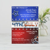 4 juli uitnodigingen voor feesten (Staand voorkant)